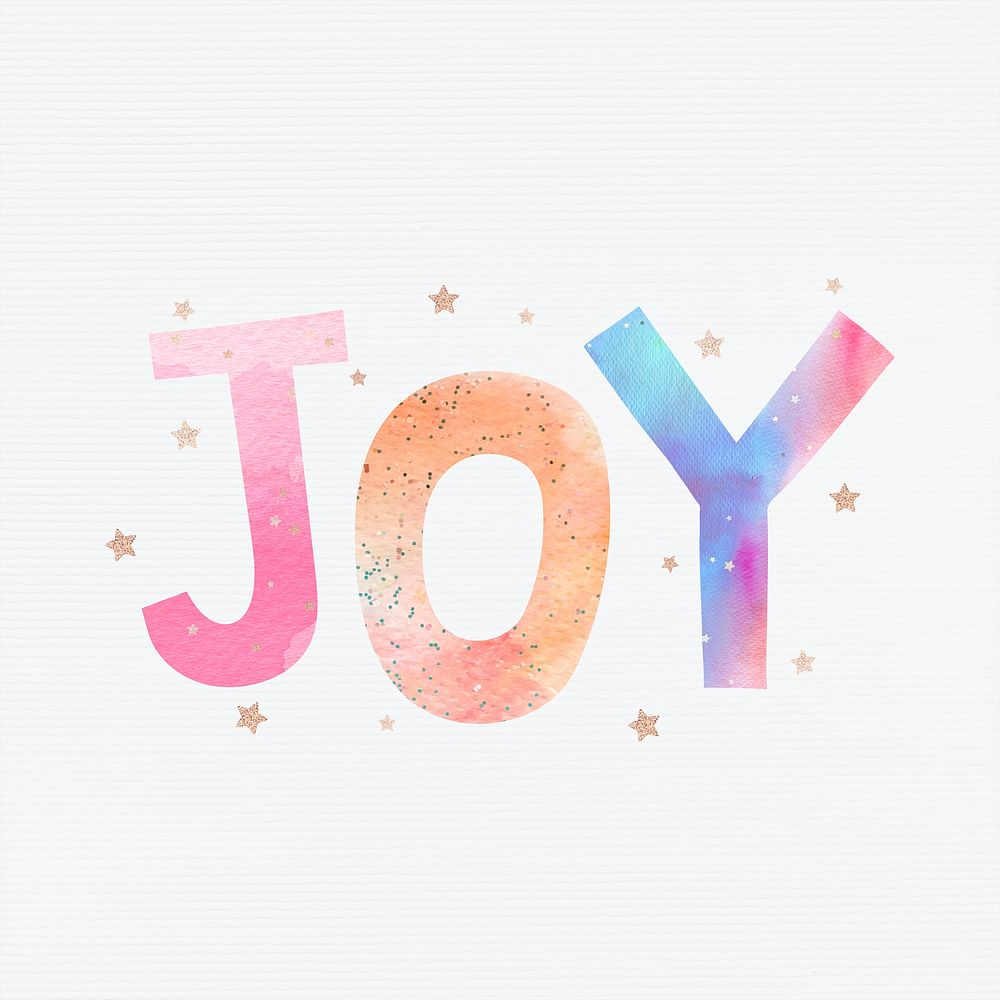 Colorful joy word design typography 
