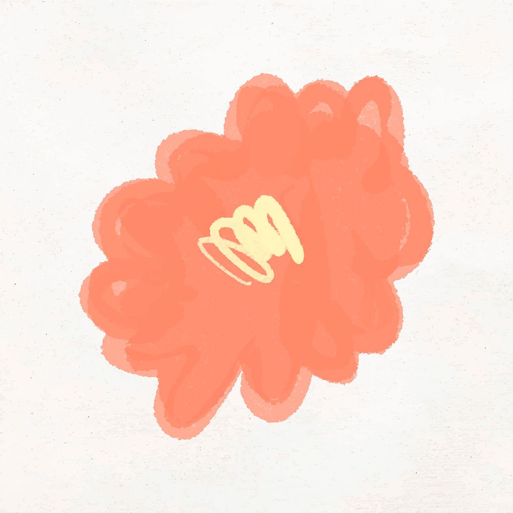 Orange flower hand drawn vector botanical illustration