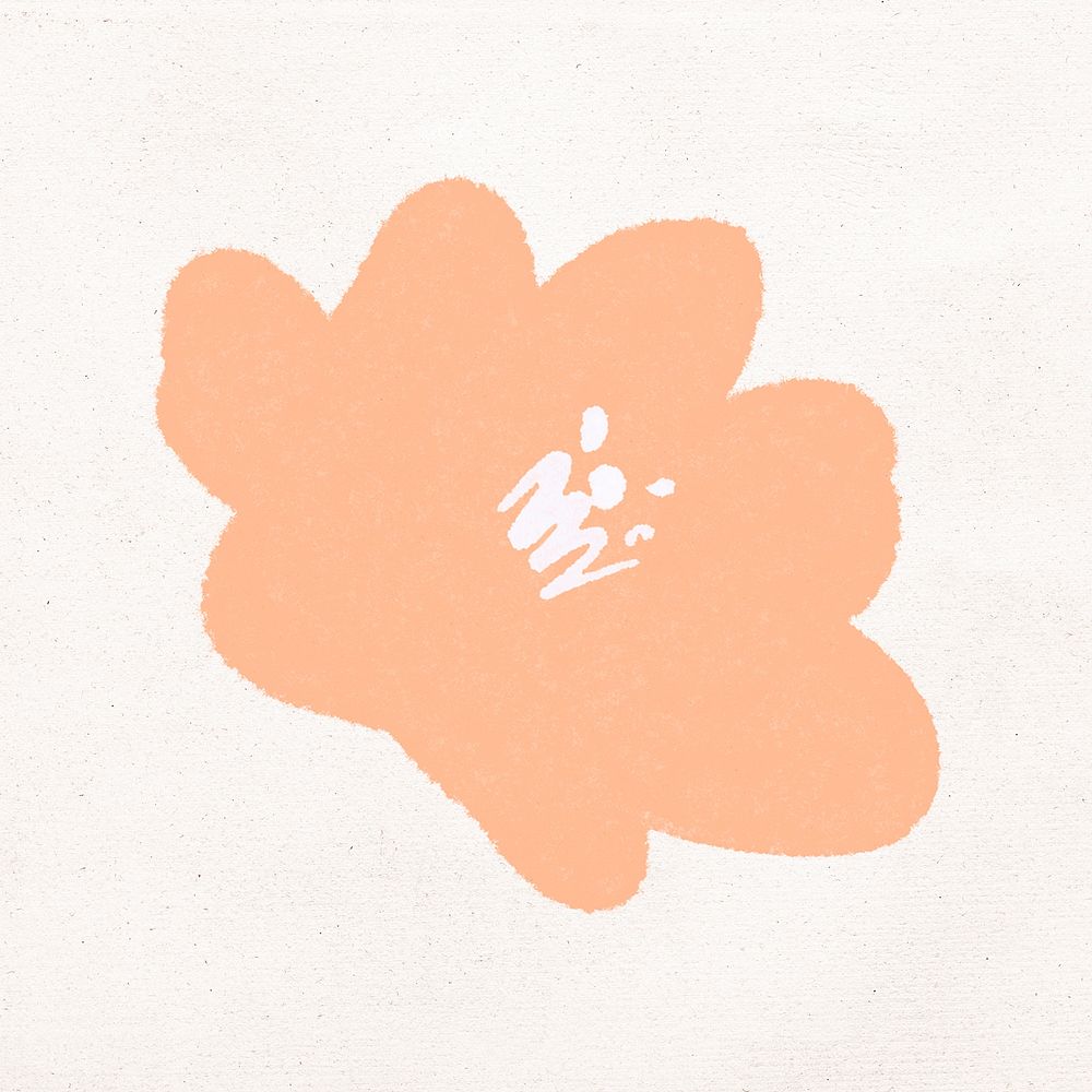 Orange flower hand drawn psd botanical illustration