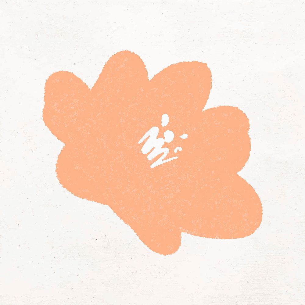 Orange flower hand drawn vector botanical illustration