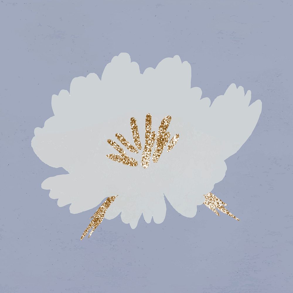 White dull flower hand drawn vector botanical illustration