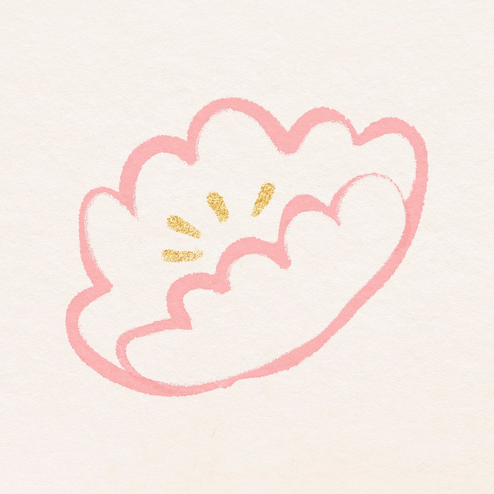 Pink flower hand drawn psd botanical illustration