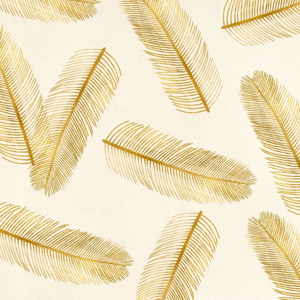 Vintage gold palm leaf pattern illustration background
