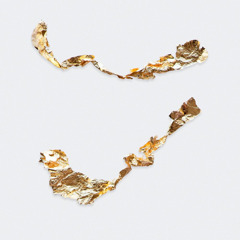 Gold foil leaf psd sheet element
