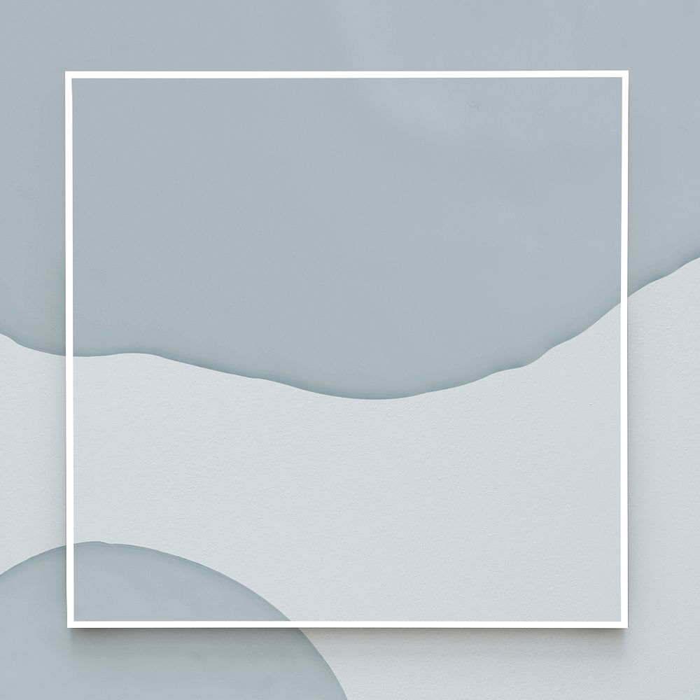 Abstract white frame psd blue background