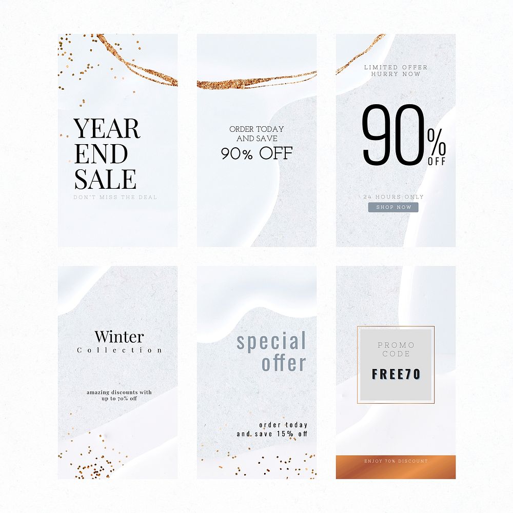 Abstract luxury social story vector template set