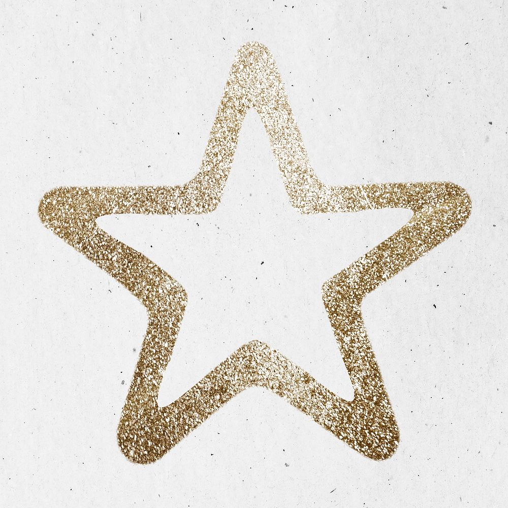 Gold glitter psd star symbol