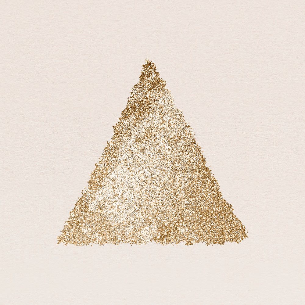 Golden sparkle psd triangle symbol