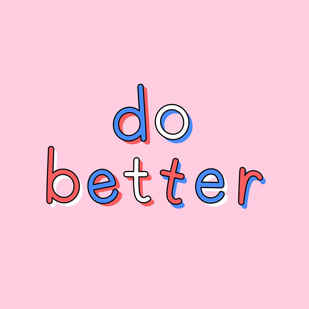 Doodle do better text typography on pink