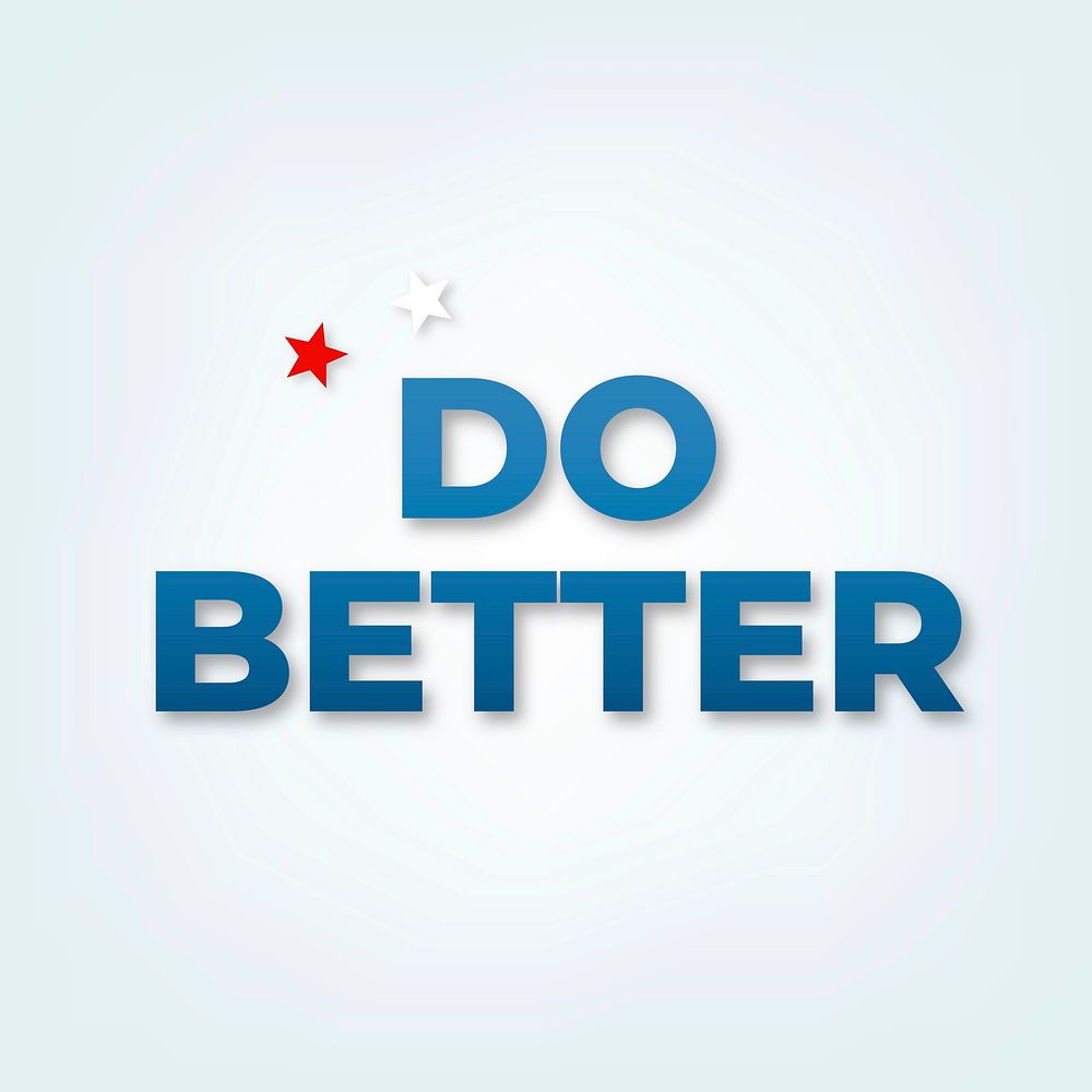 Do better text typography on blue vector