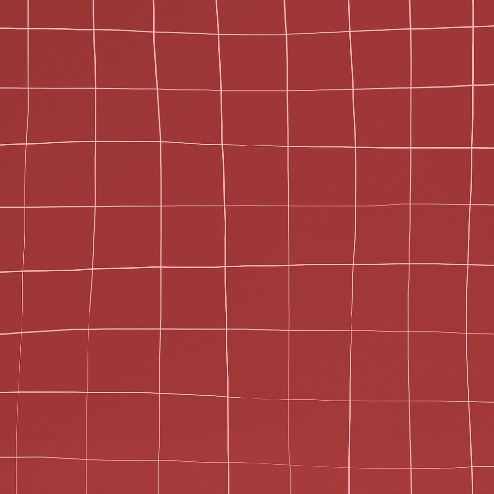 Grid pattern red square geometric background deformed