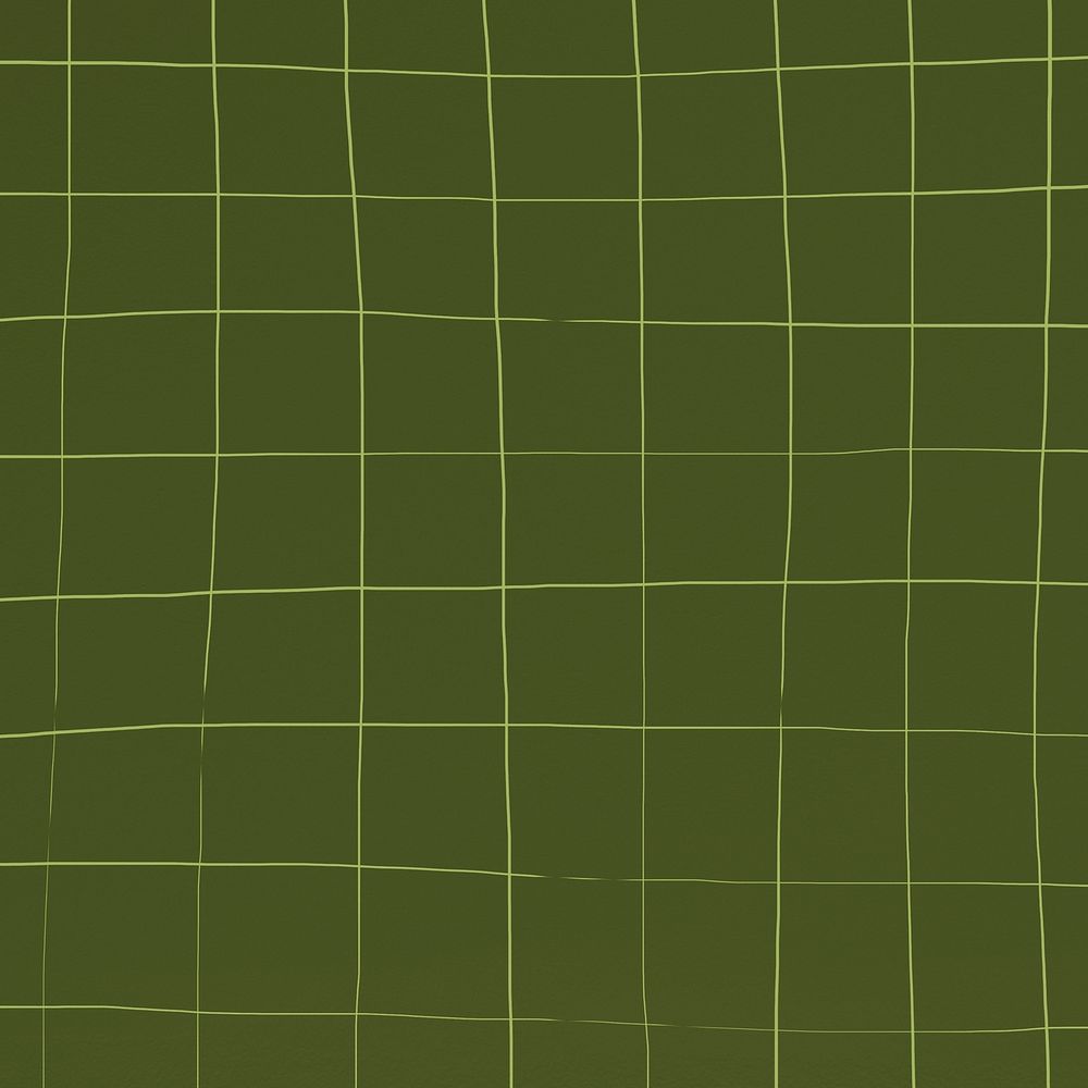Grid pattern dark olive green square geometric background distorted