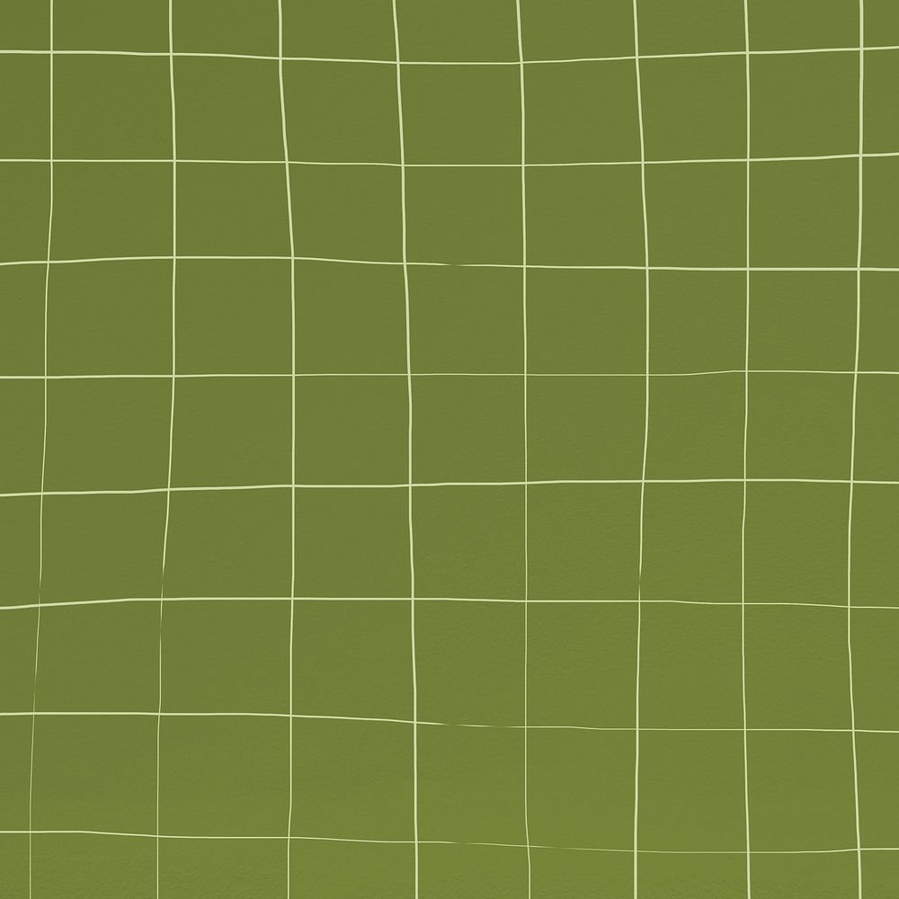 Grid pattern olive green square geometric background deformed