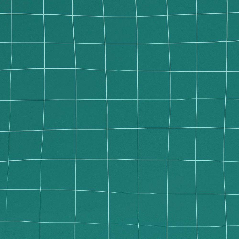 Grid pattern teal square geometric background deformed