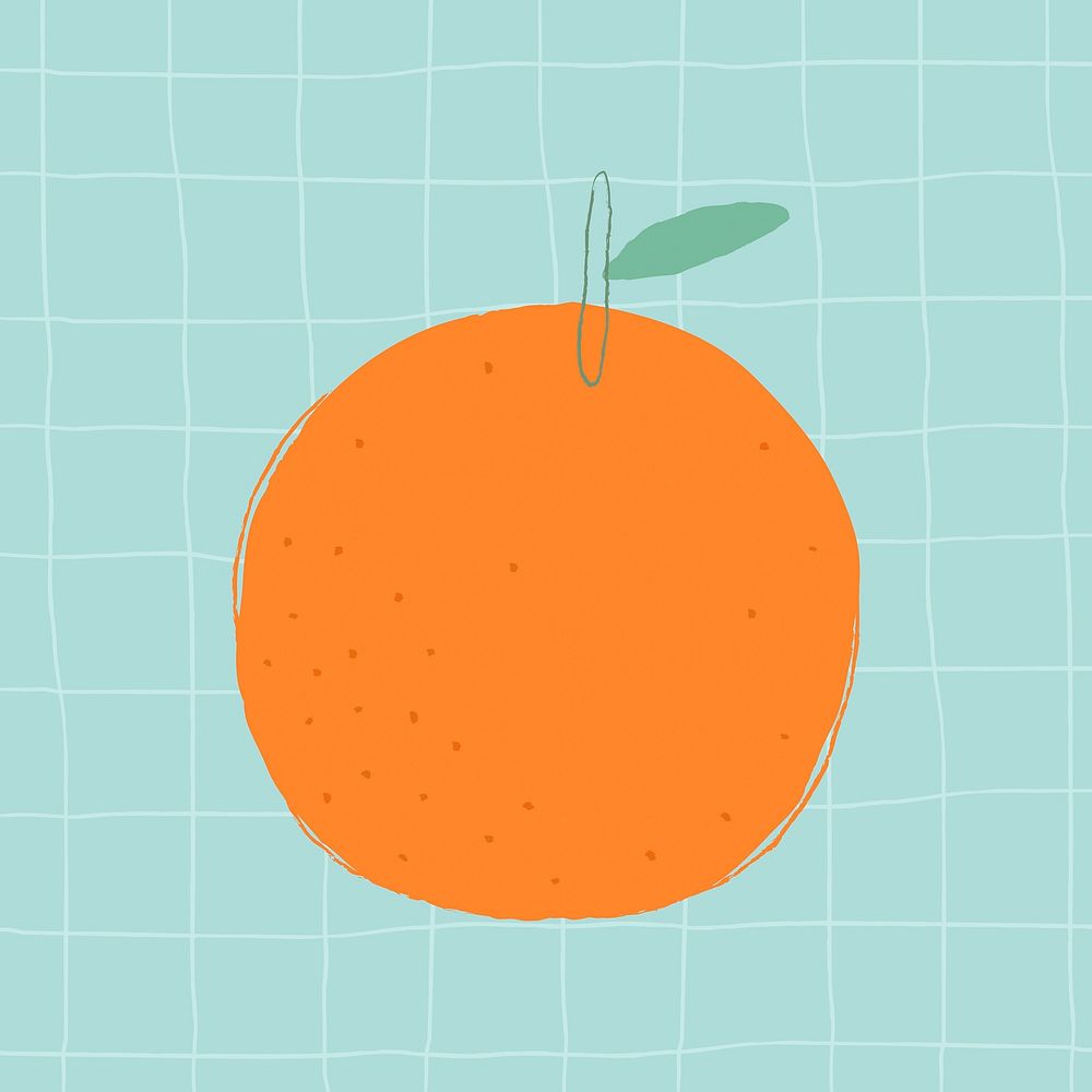 Pastel hand drawn orange fruit clipart