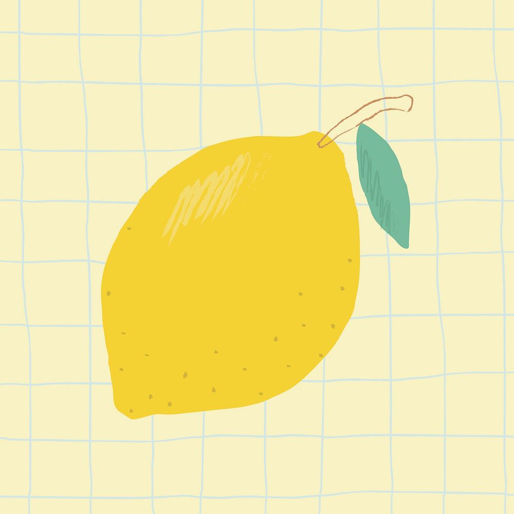 Psd cute hand drawn lemon fruit illustration
