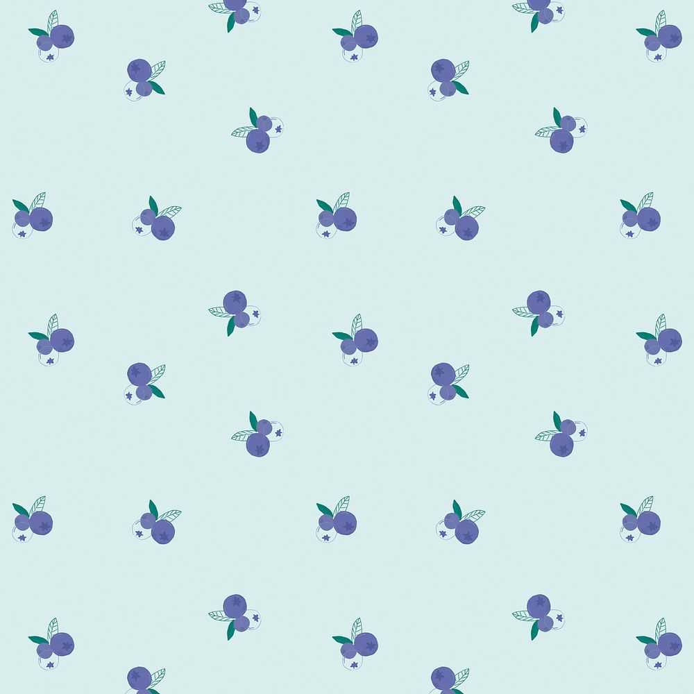 Seamless blueberry pattern pastel background