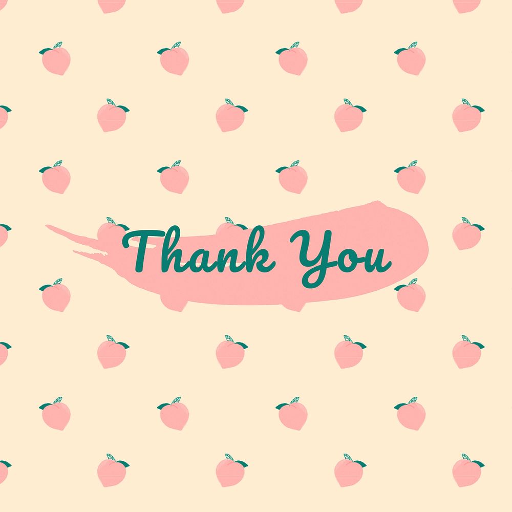 Vector quote on peach pattern background social media post thank you