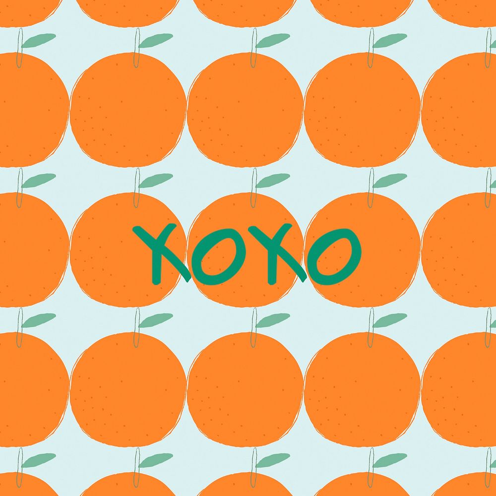 Vector quote on orange pattern background social media post xoxo