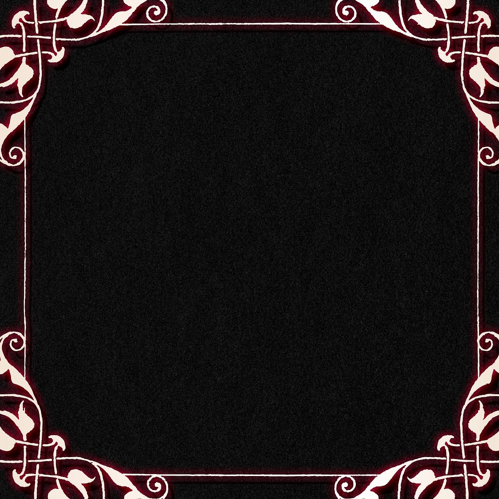 Pink filigree frame border vector 
