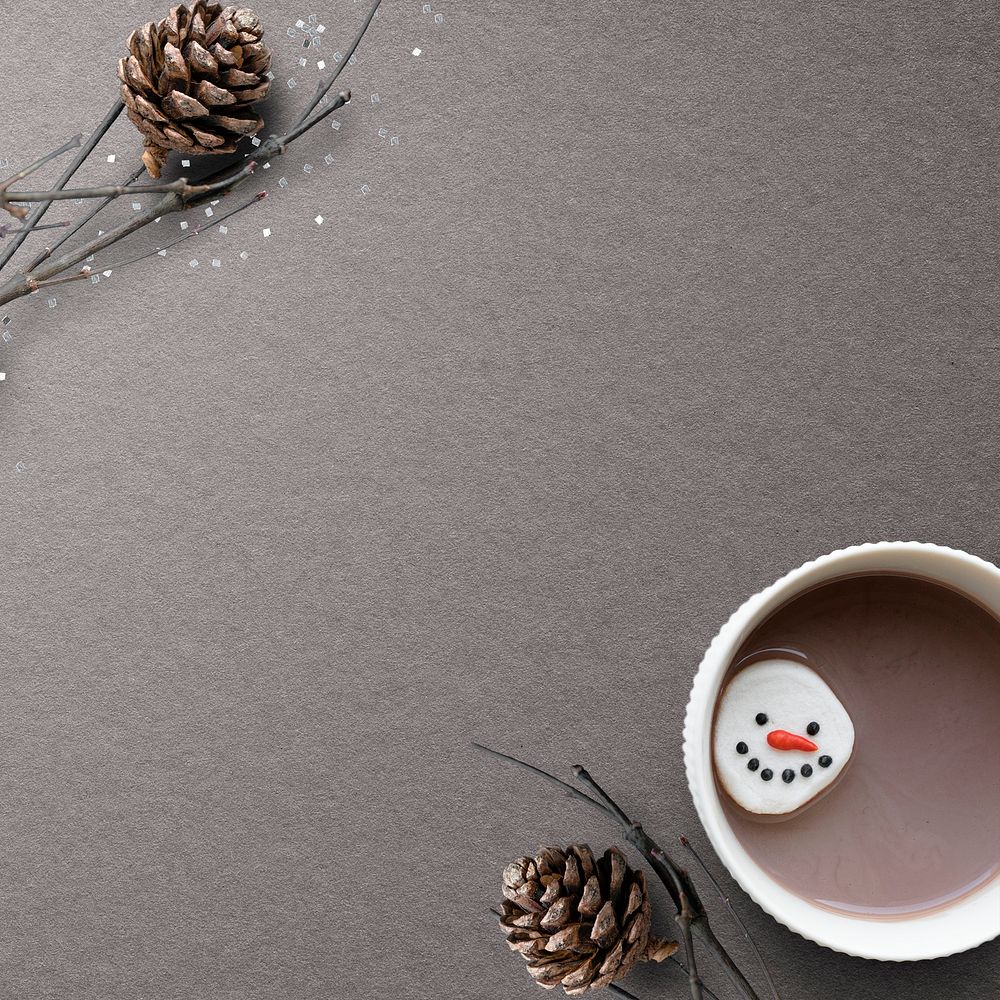 Christmas hot chocolate social media post background with design space
