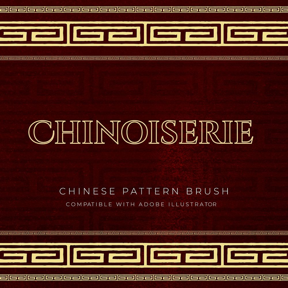 Oriental pattern brush seamless chinese gold design vector