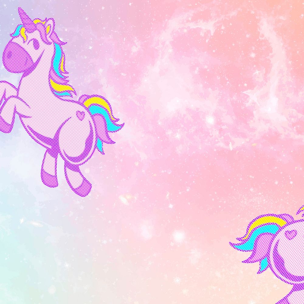 Vector colorful unicorn dreamy pastel glittery pattern