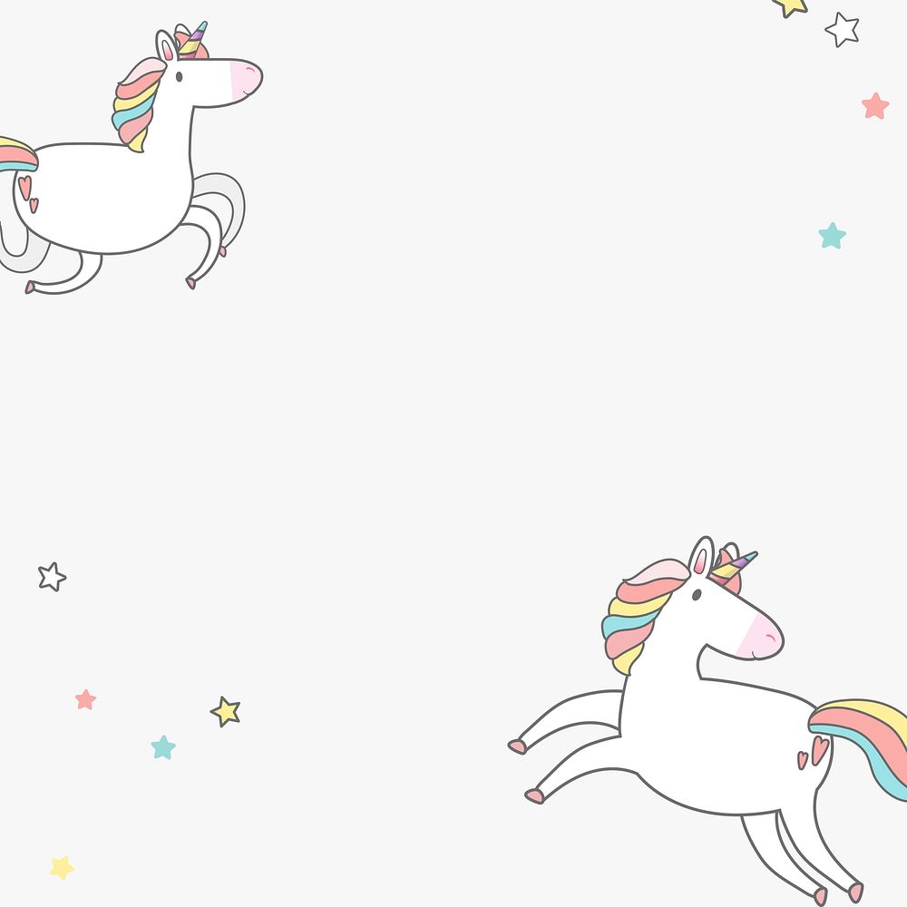 Colorful unicorn pastel cartoon on white background pattern