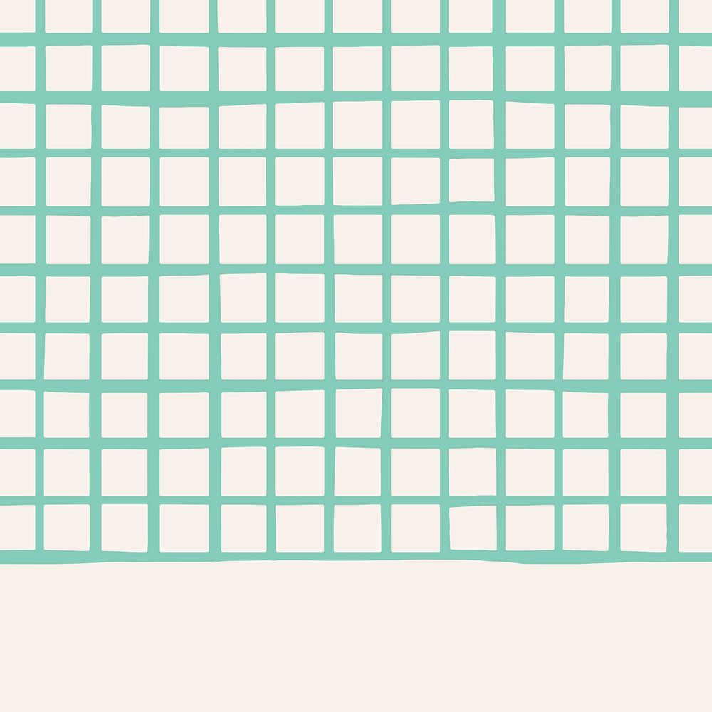 Vector green grid plain pattern on beige background