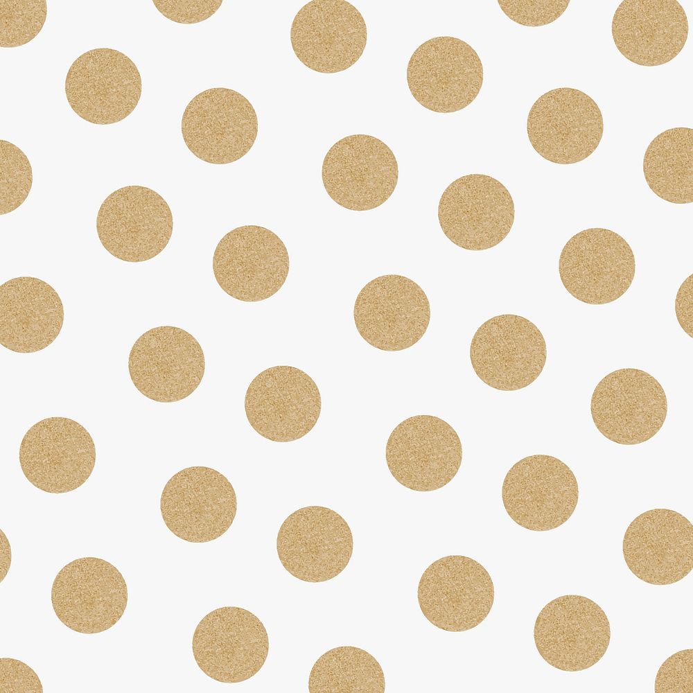 Golden shimmery vector polka dot pattern