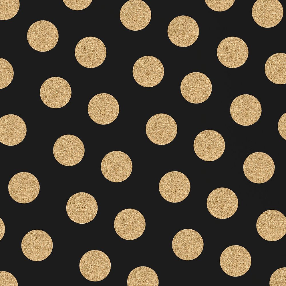 Black and gold shimmery polka dot pattern