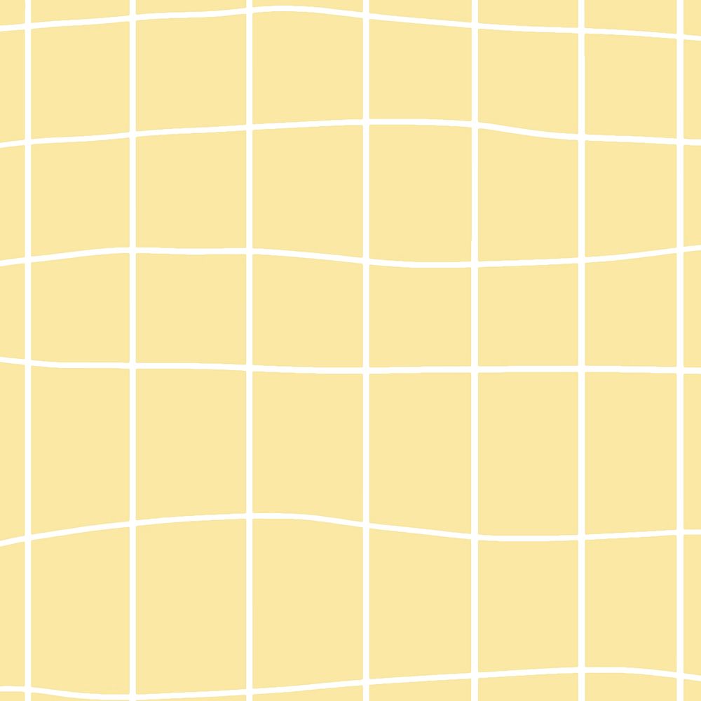 Grid yellow pastel vector aesthetic plain pattern