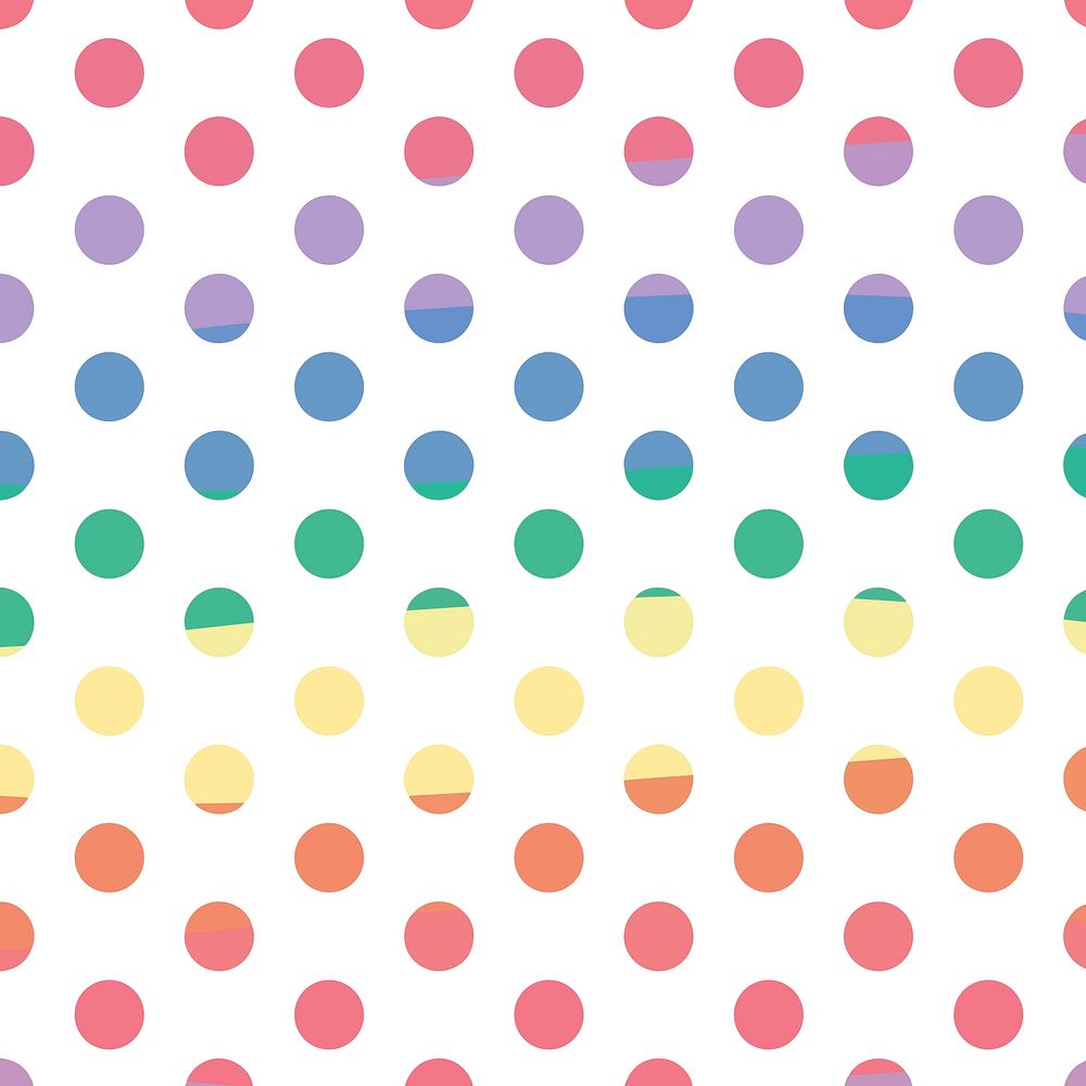 Colorful vector cute polka dot pattern for kids