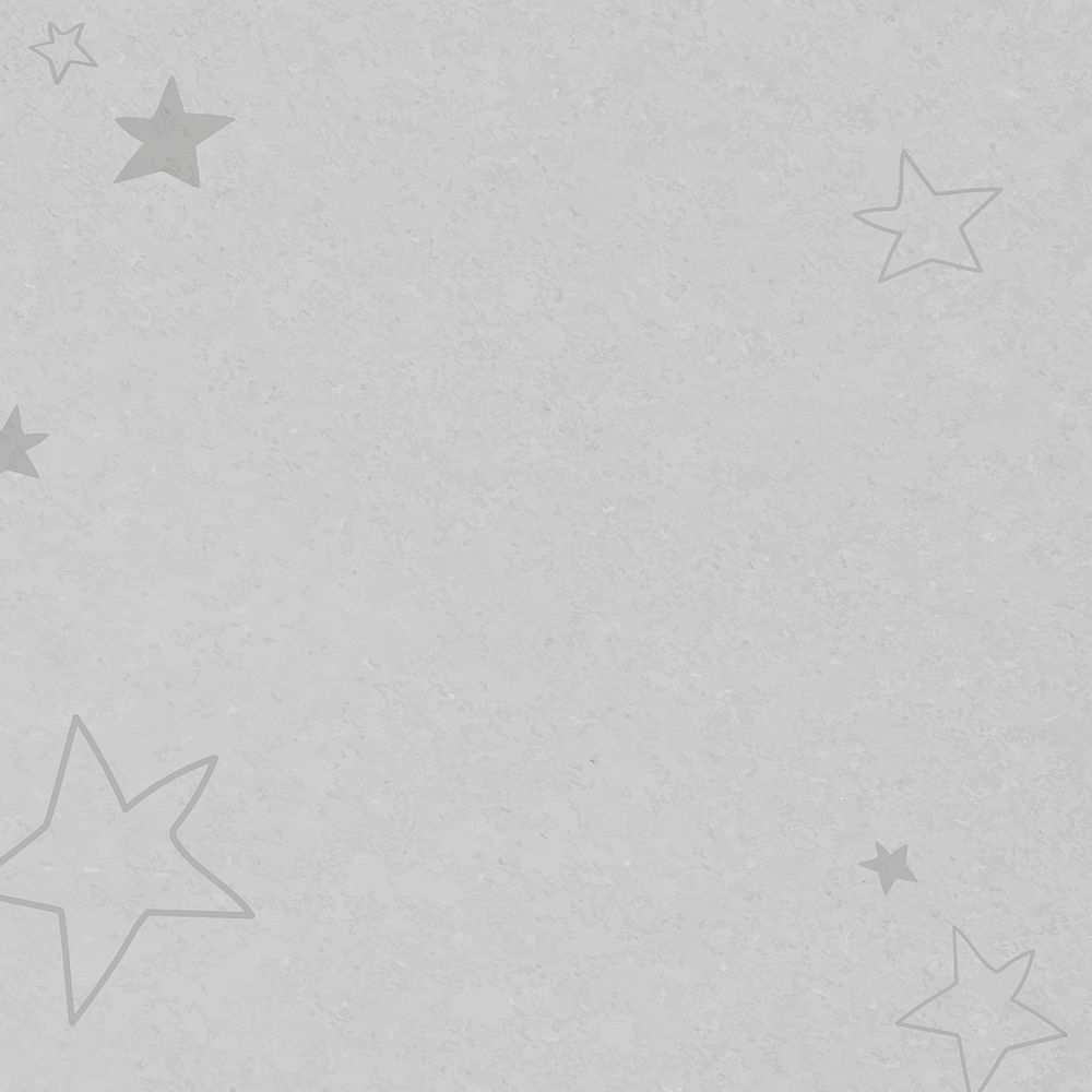Gray hand drawn vector stars textured pattern for kids