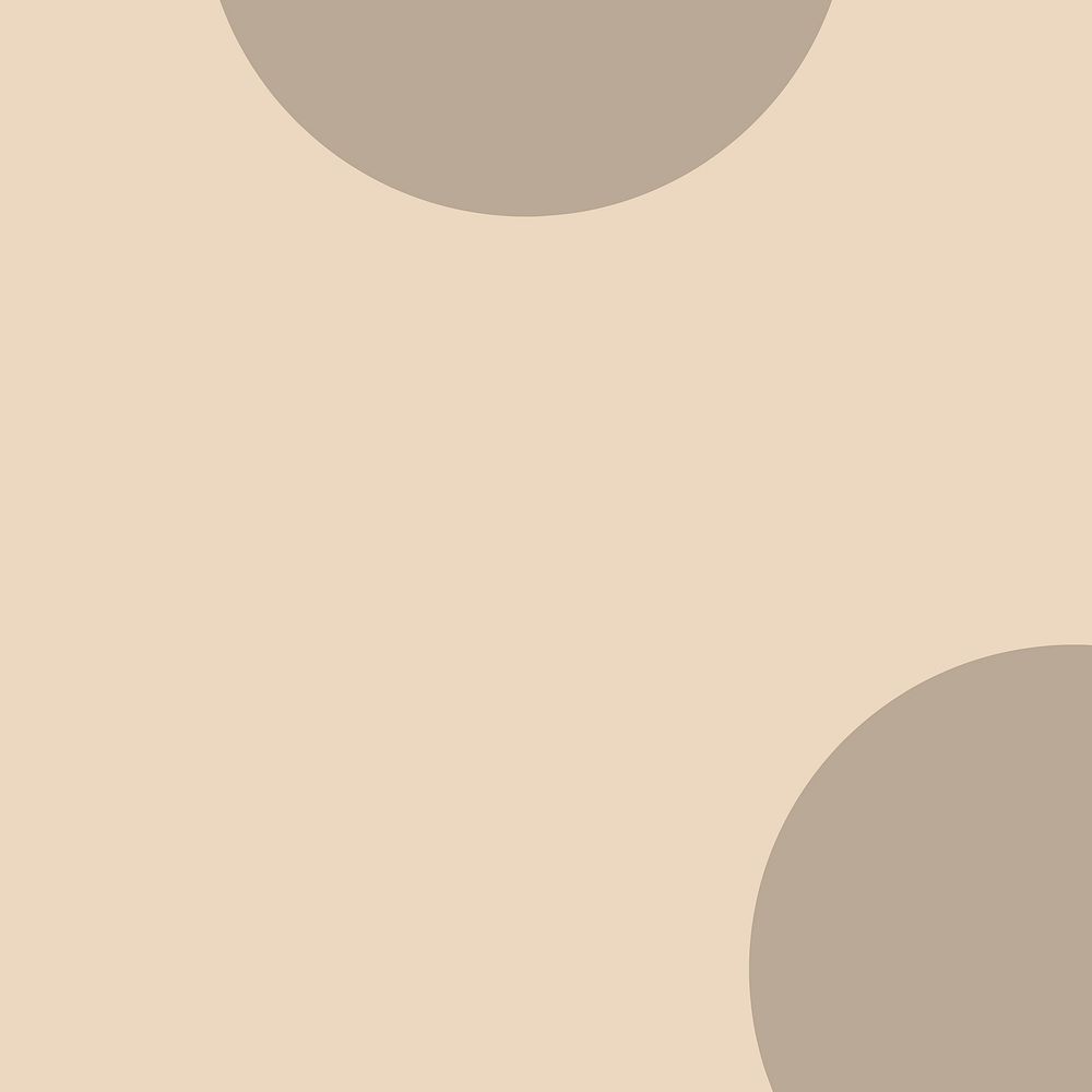 Plain brown half circles vector pattern on beige background
