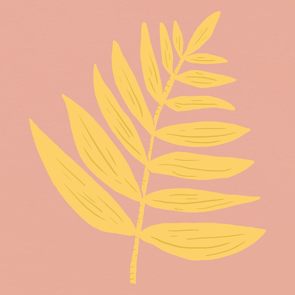 Vintage yellow leaves vector stencil pattern 