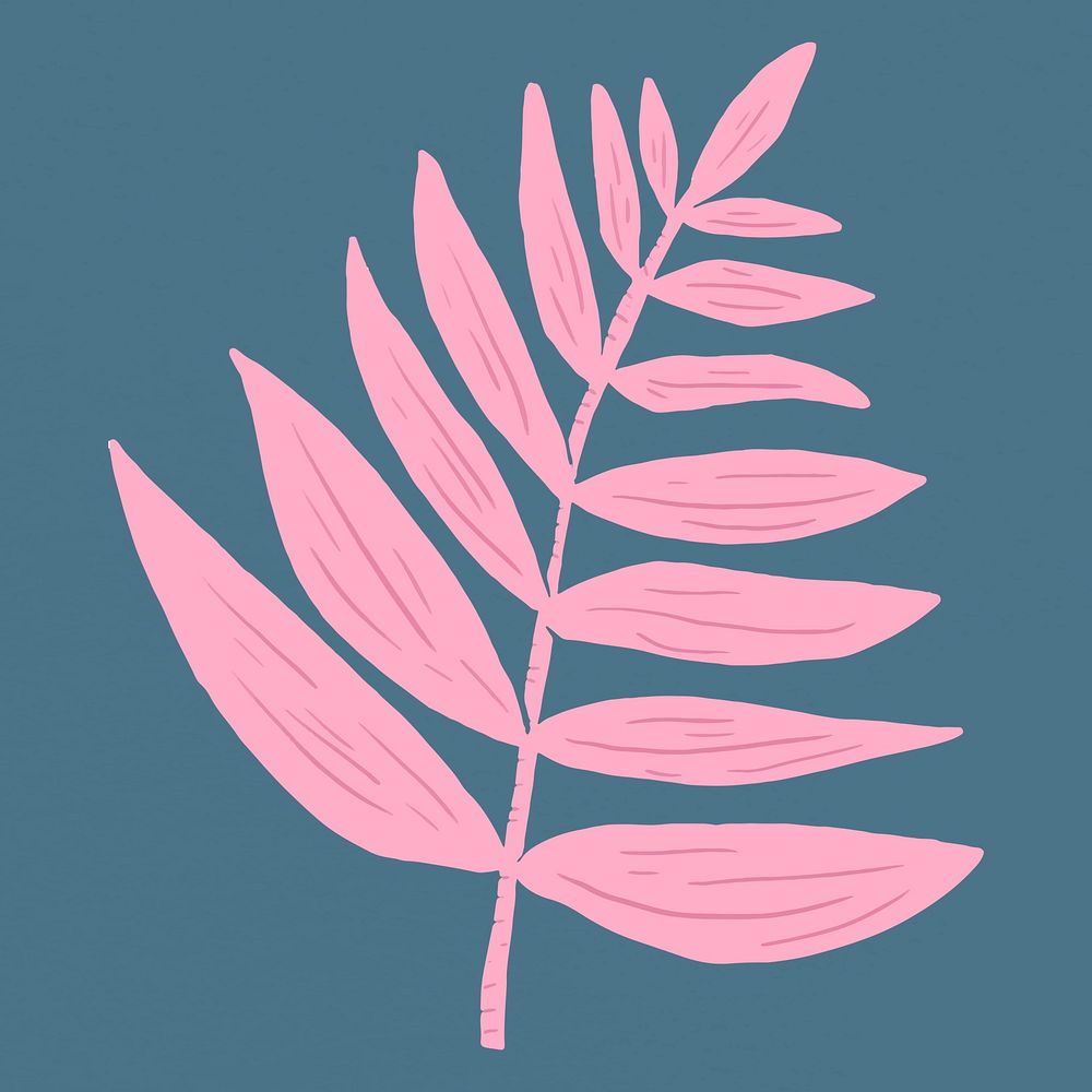 Vintage pink leaves vector stencil pattern drawing