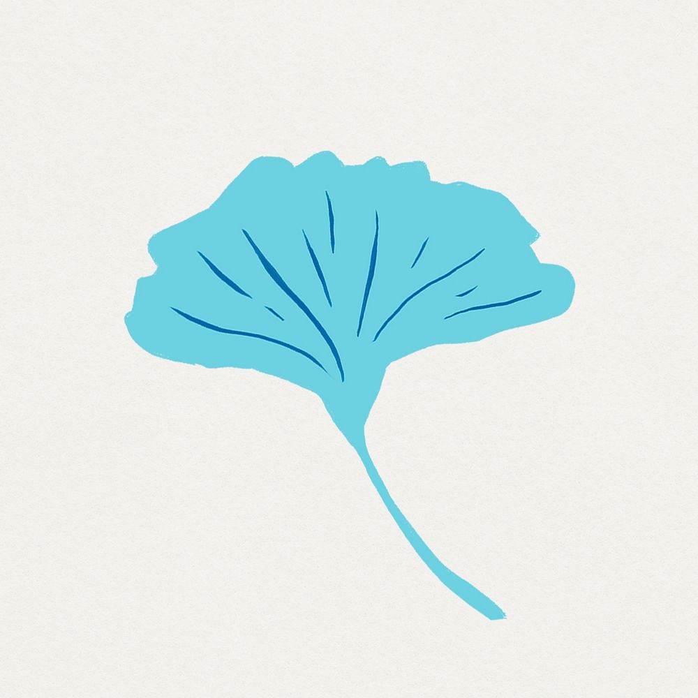 Light blue stencil flower psd vintage botanical illustration