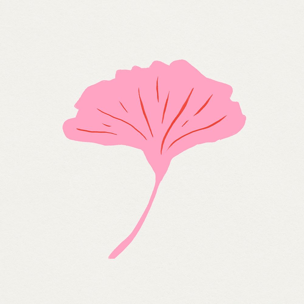 Pink stencil flower psd vintage floral illustration