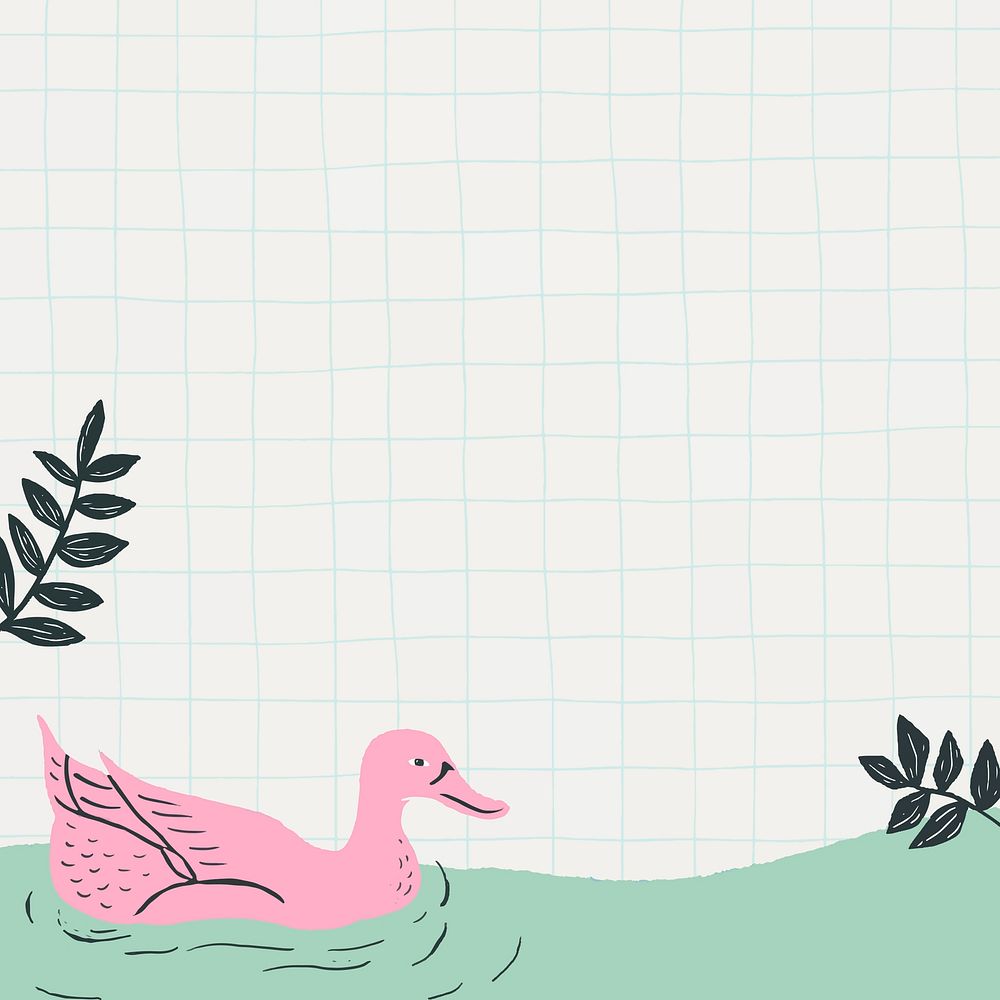 Vintage swan pattern frame grid background