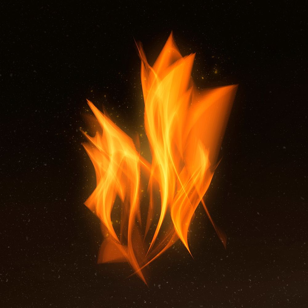 Retro orange fire flame graphic