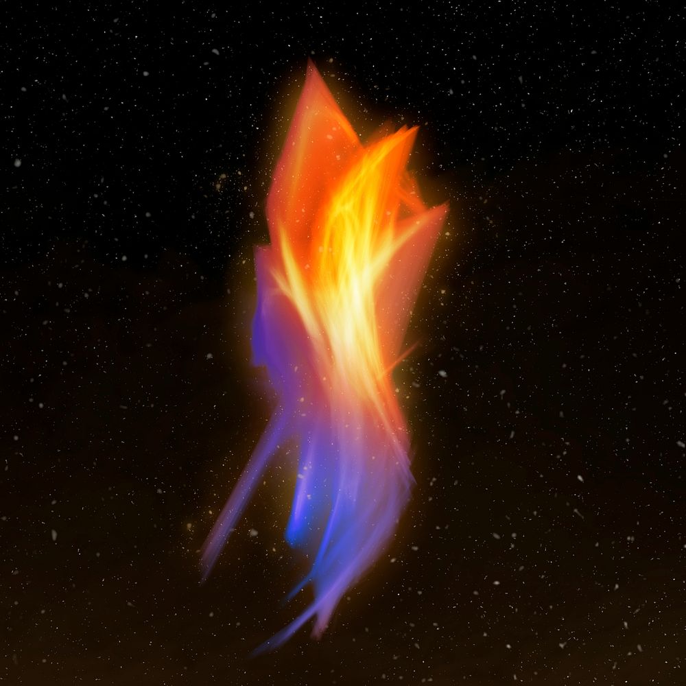 Retro gradient fire flame psd graphic element