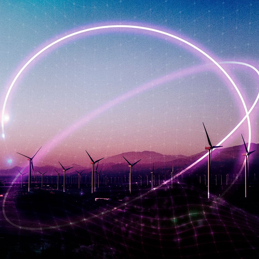 Wind farm in Palm Springs desert renewable energy smart tech