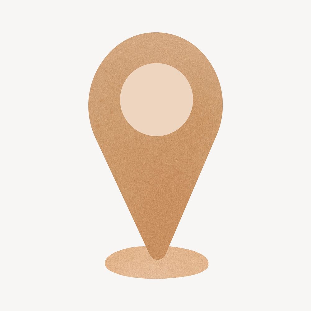 Brown location pin, gps, travel graphic psd