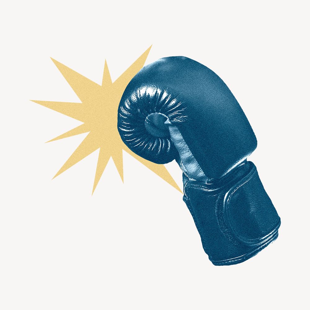 Boxing glove aesthetic, creative sport remix psd