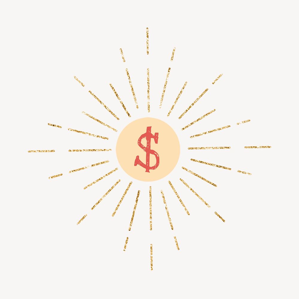 Gold fireworks, finance, aesthetic sunburst effect psd