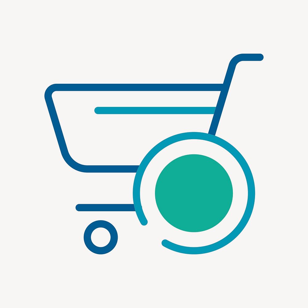 Shopping cart icon, social media graphic vector