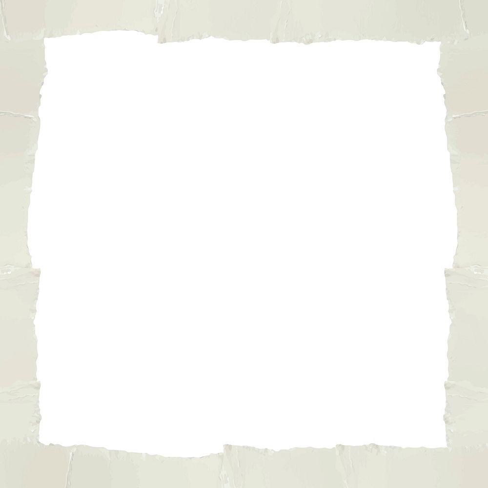 Ripped paper frame, off-white background vector