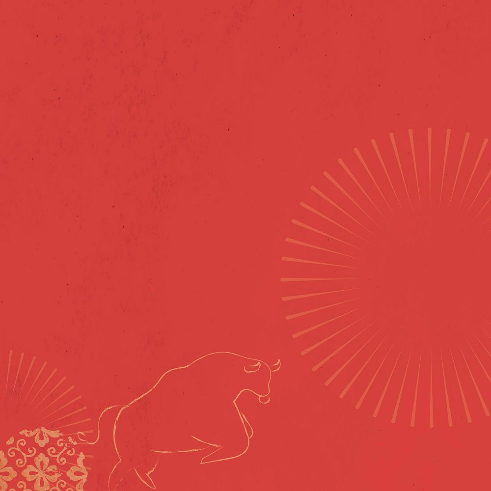 Chinese New Year vector red ox background