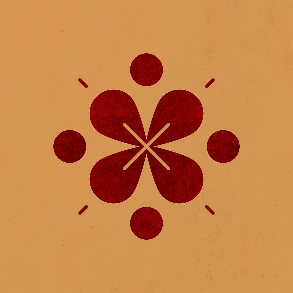 Traditional Chinese flower vector red design element 